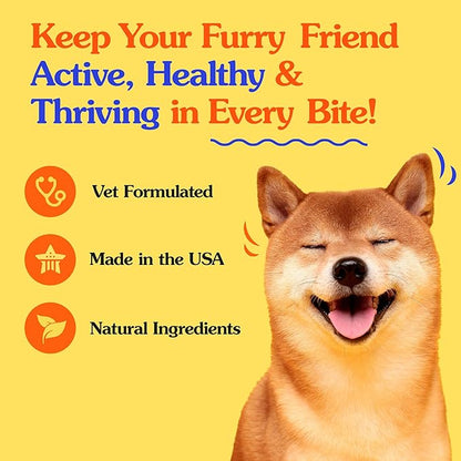 Dr Jay's Romps Dog Multivitamin Chews - Collagen Type II for Joint, Skin & Coat Support - Daily Dog Vitamins & Supplements for Immune & Digestion Health - Soft Chews for All Life Stages - 30 Count
