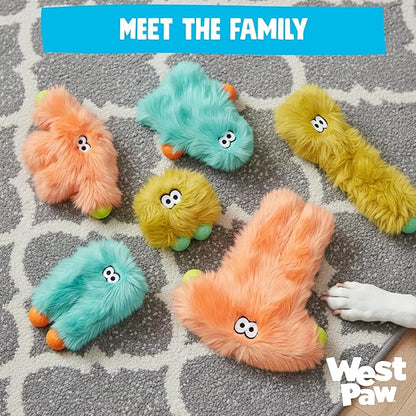 WEST PAW Rowdies Helga Durable Plush Dog Toy with Reinforced Seams Chew Resistant HardyTex Fabric and Interactive Squeaker for Safe Indoor and Outdoor Playtime Bundle for Dogs - Citrus