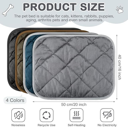 Clysee 8 Pack Self Heating Cat Mat Self Warming Cat Bed Extra Warm Thermal Pet Bed Mat Reflects Body Heat Washable Dog Crate Pad for Indoor Outdoor Pets(Mixing Color,16 x 20 Inch)