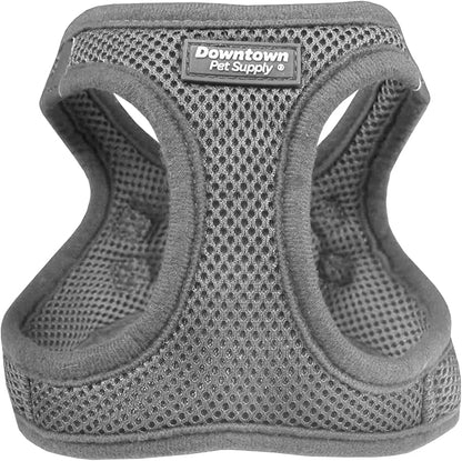 Downtown Pet Supply Step-in Dog Harness – No Pull, Adjustable Padded Mesh with Reflective Trim, Secure Buckle Strap – Comfortable & Breathable Small Dog Harness, Large, Light Gray