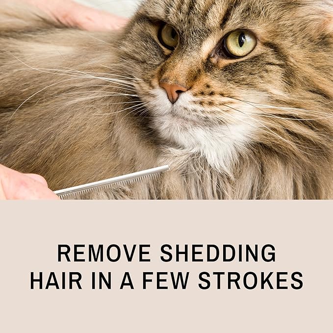 Eye Envy ProGlide 6" Cat Comb. Deshedding and Detangling Comb. Removes undercoat, shedding hair, tangles and knots. Prevents matted fur. Gentle rounded pins of two lengths