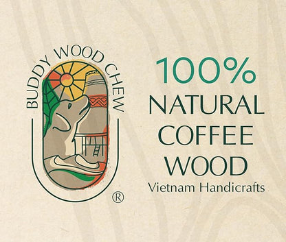 Buddy Wood Chew - Coffee Wood Toys for Dog - Gorilla Chew, Natural Dog Bone Alternative, Durable, Long Lasting ...(S (Single)