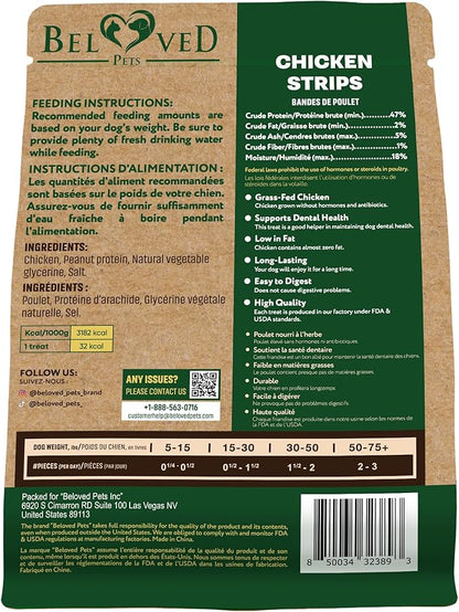 Dog Treats Chicken Jerky Strips 10.6 oz - Human Grade Meat Sticks - Natural Pet Dried Snacks Rawhide - Free - Long Lasting Chews for Large & Small Dogs - Best for Training & Healthy Teeth