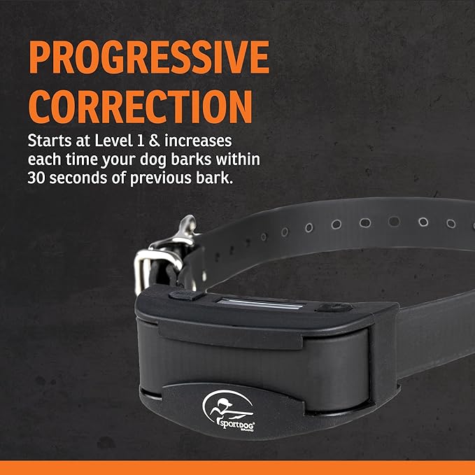 SportDOG NoBark SBC-R - Waterproof, Lightweight & Programmable Barking Correction Collar - Multiple Stimulation Levels for Outdoor Temperament Training - Black