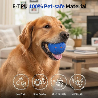 Dog Toys for Medium Large Dogs to Keep Them Busy, Smart Interactive Dog Balls with Automatic Moving Bouncing Vibrating for Enrichment, Mental Stimulation, Anti Boredom, Blue