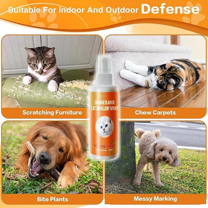 PurrBark Natural Cat Deterrent Spray - Stop Scratching Protect Furniture Sofa Rugs Curtains | Safe Training Aid for Cats & Kittens | Indoor & Outdoor Spray | Non-Toxic Anti-Scratch Formula (2x100mL)