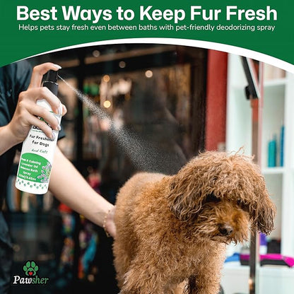 Pawsher Dog Perfume Spray Long Lasting, Refreshing & Calming Lavender Scent for in Between Baths, Odor Eliminating for Dogs & Cats, Dog Cologne & Deodorizer Perfume, 8.45 oz