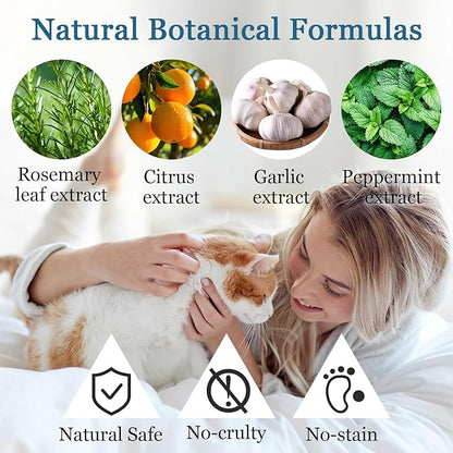 iALTERLL Cat Deterrent Spray Natural Safe Cat Repellent Indoor & Outdoor, Effective Training Aid, Anti-Scratch Deterrent for Furniture, Sofas, Rugs, Citrus cat Deterrent Spray Non-Toxic （White）