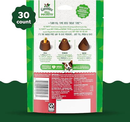 Greenies Pill Pockets for Dogs, Large Size Soft Dog Treats, Hickory Smoke Flavor, 7.9 oz. Pouch