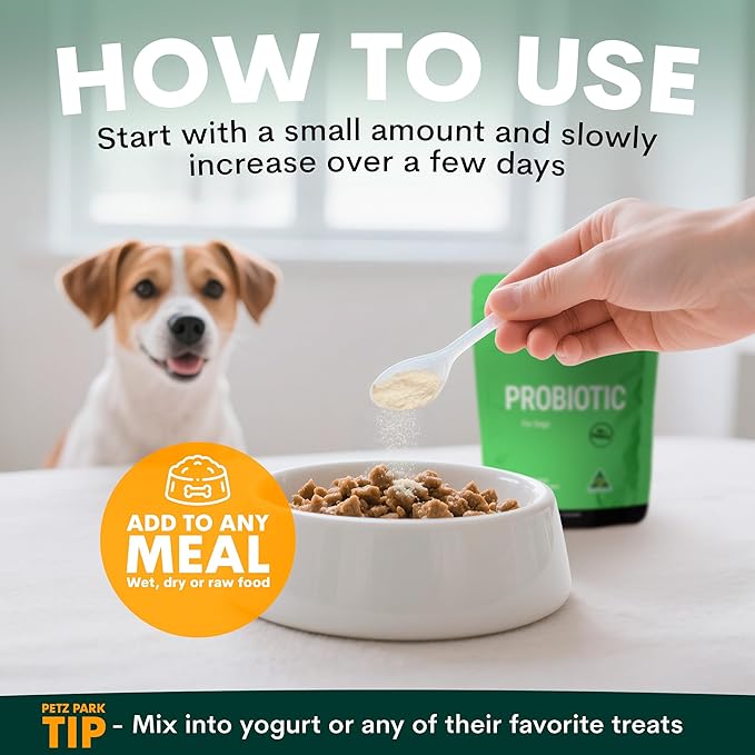 Probiotic for Dogs - Grain-Free Digestive Support Powder for Diarrhea, Bloating & Gas - Promotes Immune Support & Oral Health - Reduces Paw Licking, Allergies & Yeast Infections - 5.4 oz - 90 Scoops