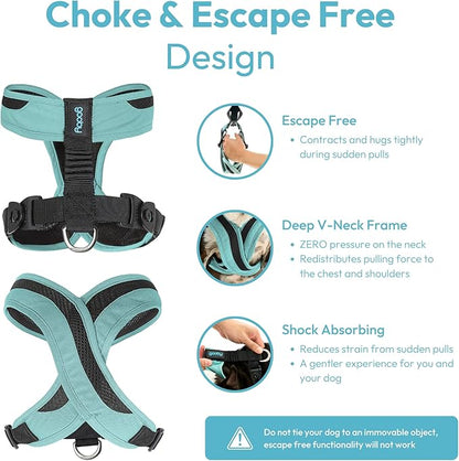 Gooby Comfort X One Dog Harness - Head-in Dog Harness for Small & Medium Sized Dogs - Escape-Free & Choke Free - Breathable Mesh, Shock Absorbing, Easy Snap & Swivel Buckles - Black, Small
