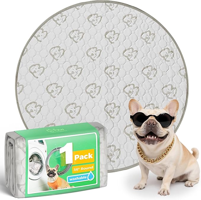 FXW Washable Pee Pads for Dogs, Leak-Proof & Non-Slip, Specifically Designed for Whelping Box, 36" Round, Khaki, 1 Pack