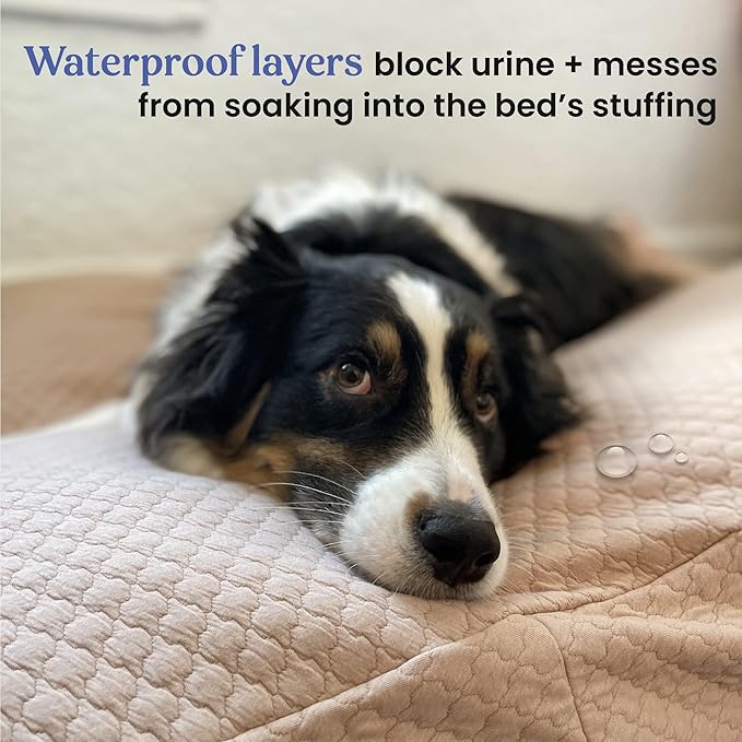 4Knines Luxury Dog Bed Cover – Waterproof Cover for Dog Bed – Heavy Duty Quilted Material – Durable, Machine Washable – USA Based Brand – Medium (Fog)