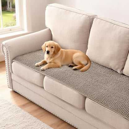 H.VERSAILTEX Plush Chenille Couch Cover for 3 Cushion Couch Anti Slip Washable Sofa Slipcovers Soft and Durable Furniture Protector for Dogs Cats Kids (27.5" x 59", Taupe)