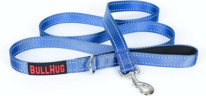 BULLHUG 6 FT Bulldog Leash with Padded Handle. Perfect for Bulldogs, French Bulldogs, Pugs & All Breeds. Leashes for Walking, Training Lead for Bulldogs (Reflective Stitching, Royal Blue)