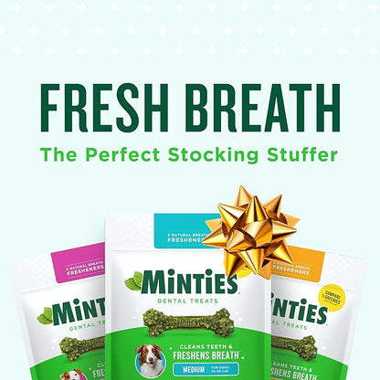 Minties Dog Dental Bone Treats, Tiny/Small Dental Dog Treats, Clean Teeth, Fight Bad Breath, Removes Plaque and Tartar, 80 Count