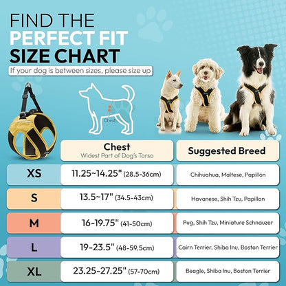 Gooby Escape Free Easy Fit X Step in Dog Harness - Miami Yellow, Large