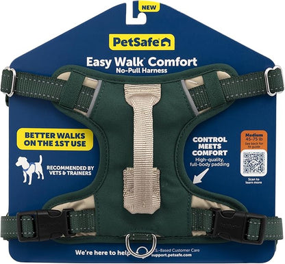 PetSafe Easy Walk Comfort No-Pull Dog Harness - Better Walk Training Harness - Full Body Padded Design - Durable Fabric - 5 Point Adjustable Fit - Everyday Leash Training - Green - X-Small