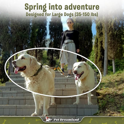 Pet Dreamland Exquisite Double Dog Leash Coupler with Tangle-Free Swivel. Premium & Versatile Attachment for Walking Two Dogs. You Will Absolutely Love This Amazing Dual Dog Coupler (Khaki & Orange)