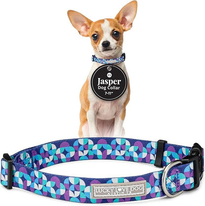 Lucky Love Dog - Adjustable Dog Collar with Easy Click Buckle for Small Dogs, Durable, & Comfortable for Male & Female Dogs, Pet Collar for Puppies & Adult Ones - Jasper, XS