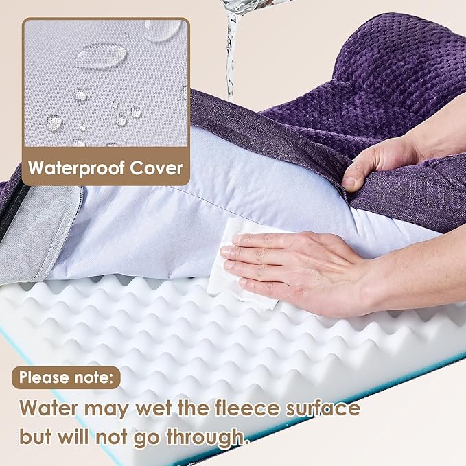 EHEYCIGA Memory Foam Dog Bed Large Size Dogs, Orthopedic Dog Bed Large with Washable Removable Cover, Waterproof Pet Sofa Couch with Nonskid Bottom, 36x27x6, Purple