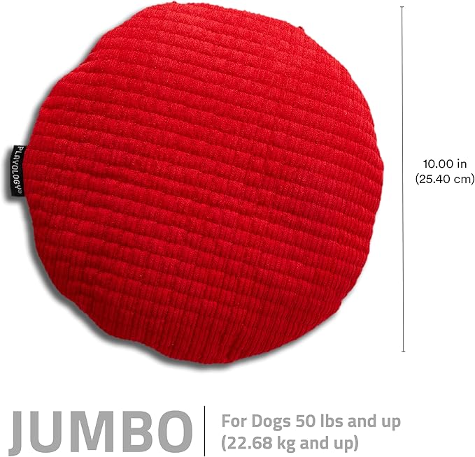 Playology Dog Toys | Plush Toy Crinkle Disc for Dogs | Jumbo Beef Scented Toy - Easy to Clean and Made from Non Toxic Materials