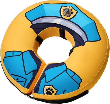 BENCMATE Inflatable Dog Cone Collar Alternative, Soft Dog Cone for Small Medium Large Dogs and Cats, Neck Recovery ECollar Donut Collar After Surgery (Large+, Police Officer)