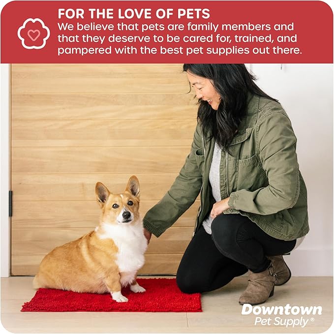 My Doggy Place Dog Mud Mat, 18" x 24" Red – Thick Microfiber Entry Rug for Snow, Mud & Salt – Absorbent, Quick-Dry, Washer-Safe & Non-Slip, Small