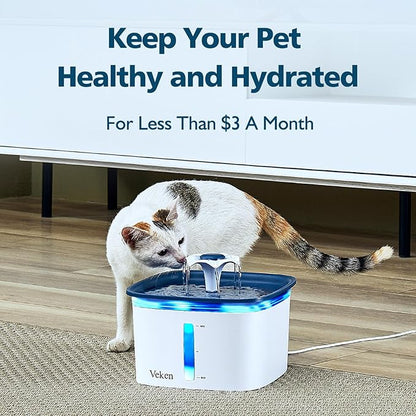 Veken Cat Water Fountain Filter, Classic 12 Pack Replacement Filters & 12 Pack Replacement Pre-Filter Sponges for 50oz, 84oz, 95oz or 108oz Automatic Pet Fountain Dog Water Dispenser