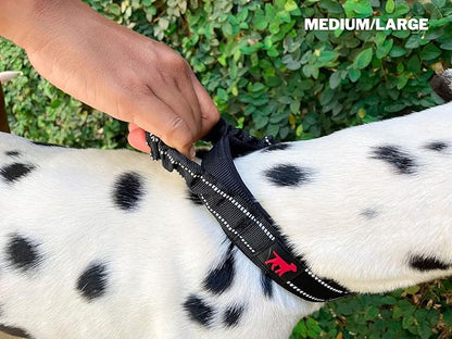 Tuff Pupper Heavy Duty Dog Collar with Handle | Ballistic Nylon Heavy Duty Collar | Padded Reflective Dog Collar with Adjustable Stainless Steel Hardware | Convenient Sizing for All Breeds