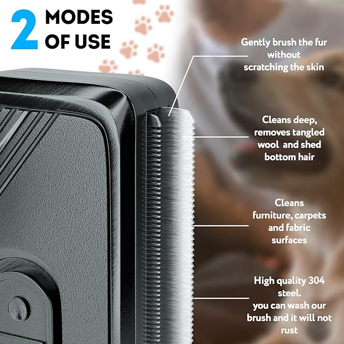 PUREVACY Black Self Cleaning Slicker Brush. Cat Brush with Release Button. Self Cleaning Dog Brush for Long Haired Dogs and Short Haired with Sturdy Case, Blades. Pet Grooming Brush for Dogs Shedding