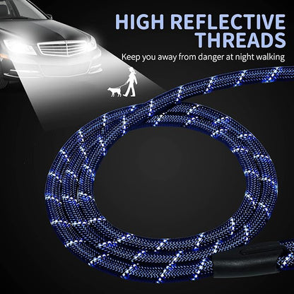 Long Dog Leash for Training 20Ft-Reflective Nylon Rope with Swivel Hook-Recall Agility Lead for Large Small Medium Dogs Outside Walking Hiking-Royal Blue Diam 1/2"