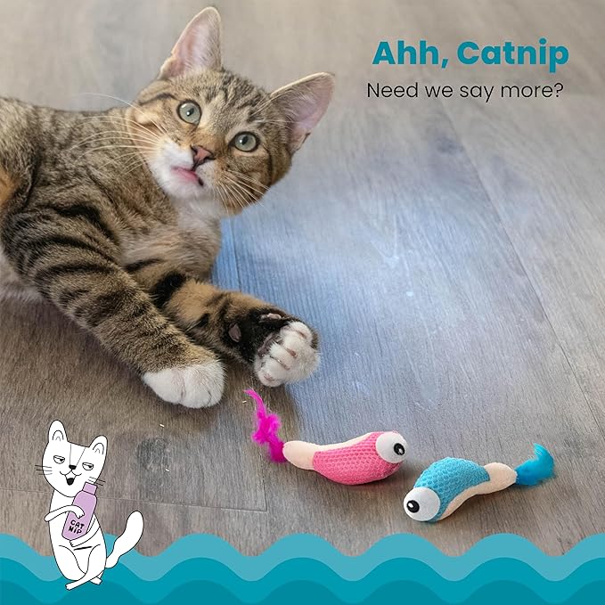 Catstages Petstages Dental Shrimpies Catnip Cat Chew Toy - 2 Pack