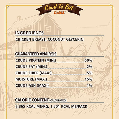 Gootoe Dog Treats, Chicken Jerky for Dogs - Dog Training Treats; High-Protein, Gluten-Free, Hypoallergenic, Grain-Free, Chicken Breast, 1 lb