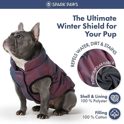 Spark Paws Dog Winter Jacket, Water-Resistant Coat, Warm Reflective Windproof Fleece-Interior, for Medium and Large Dogs - Cosmic - 4XL
