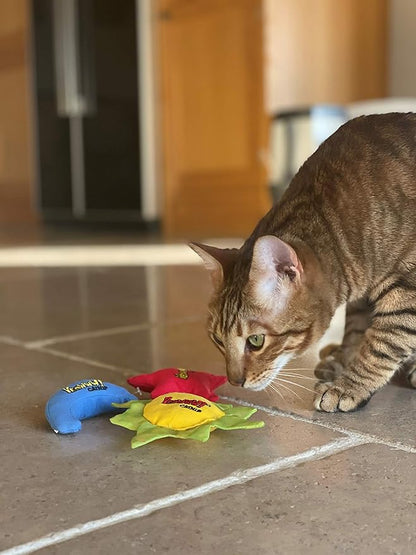 YEOWWW Catnip Cat Toy for Indoor and Outdoor Cats -Premium Quality Strong Catnip Toys for Cats (1x Crinkle Catnip Toy Sun 1 x Moon 1x Star)