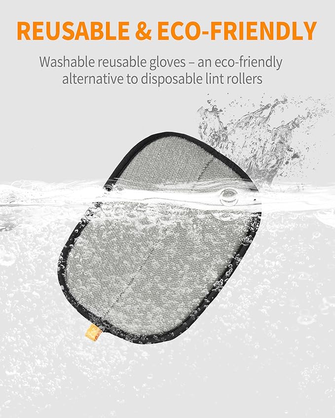 2-Pack Pet Hair Removal Glove for Dogs & Cats, Upgrated Five-Finger Electrostatic Pet Hair Gloves, Reusable Pet Hair Remover Tool for Clothing, Couch, Carpet, Car Seat