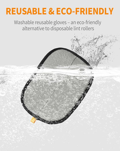 2-Pack Pet Hair Removal Glove for Dogs & Cats, Upgrated Five-Finger Electrostatic Pet Hair Gloves, Reusable Pet Hair Remover Tool for Clothing, Couch, Carpet, Car Seat