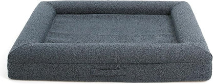 Bluewater Dog Luxury Boucle Orthopedic Memory Foam Dog Bed with Waterproof Liner and Machine Washable Cover with YKK Zippers (Large, 45" L x 36" W x 7" Th, Ocean Blue)