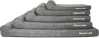 The Dog’s Bed Orthopedic Headrest Dog Bed XXL Grey Linen, Memory Foam, Pain Relief for Arthritis, Hip & Elbow Dysplasia, Post Surgery, Lameness, Waterproof Washable Cover, Veterinary Approved