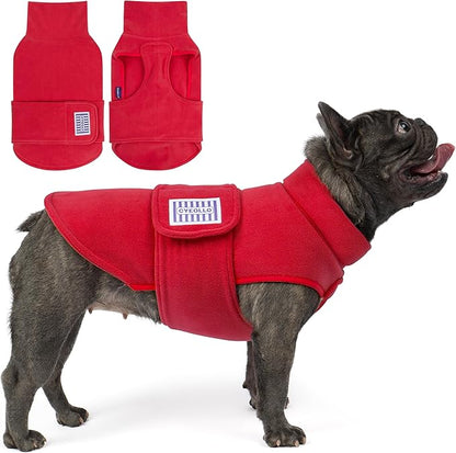 cyeollo Small Dog Sweater, Fleece Dog Sweaters Turtleneck Vest Soft Puppy Sweatshirt Stretchy Pet Fall Autumn Coat Warm Winter Clothes for Small Dogs Girl, Red L