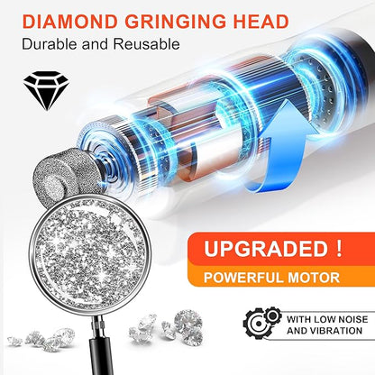 7-Speed Dog & Cat Nail Grinder with Light - Ring LED Safe to Avoid Overcut, Quiet Low Vibration & Powerful Fast, Cordless Rechargeable Toenail Trimmer for Small & Large Puppy & Breeds Paws(White)