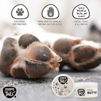 Wagging Tails 6-in-1 Paw Butter for Dogs & Cats, 1.76 fl oz (Pack of 2) Turmeric & Honey-Infused Lick-Safe Balm | Relieves Elbow & Paw Discomfort, Repairs Cracks, Moisturizes Pads & Softens Snouts