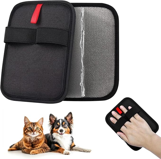 2 Pack Electrostatic Pet Hair Removal Glove for Dogs and Cats Reusable Pet Hair Remover Tool for Bed Carpets Clothing Couch Car Seats Mitts with Strong Grip Pet Hair Fur Removal Gloves Easy Grip