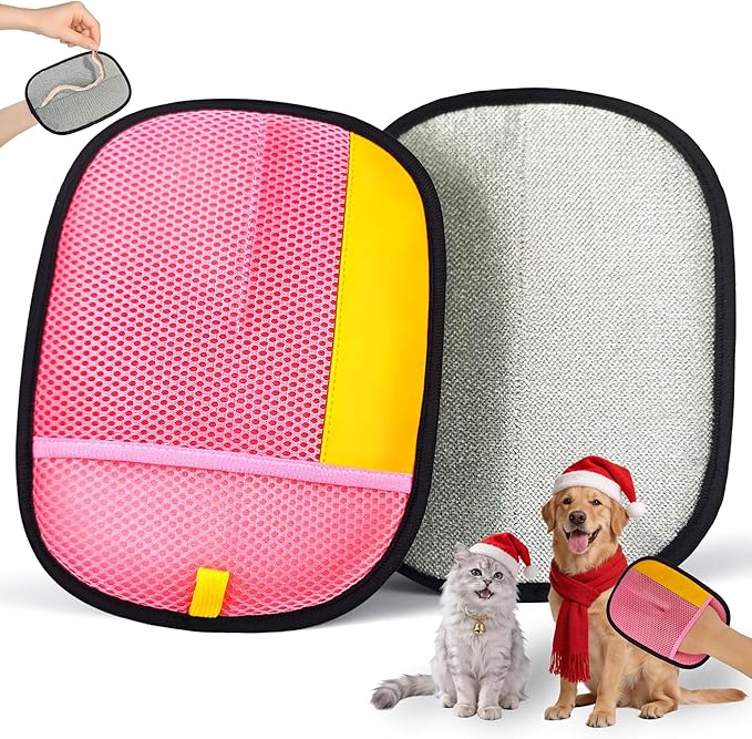 YOSEPATI Thickened Ectrostatic Pet Hair Removal Glove, Magic Brush Pet Hair Remover Tool for Cat & Dog, Upgraded Reusable Pet Hair Gloves for Couch, Clothing, Carpet & Car Seat, Cat Grooming Gloves