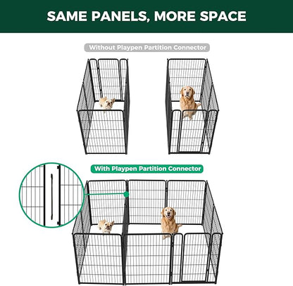 FXW Homeplus Unleashed Indoor Dog Playpen - Stress-Free and Safe Play, Heavy Duty 40 Inch 12 Panels with Connectors (Pack of 2) for Puppy and Small Dogs, Black│Patented