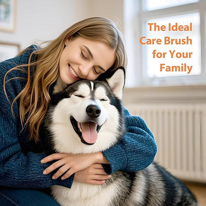 GROOMAGE Dog Brush for Long Haired Dogs, 27mm Extra Long Metal Pin Dog Deshedding Brush and Comb Set, Short Haired Shedding Grooming Detail Pets Brush Set with Rubber Handle