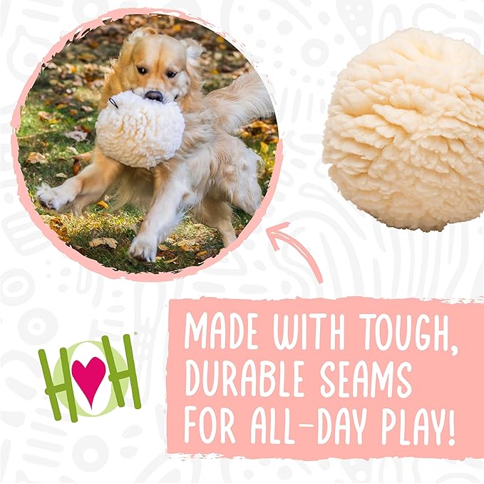 HuggleHounds Plush Ball Dog Toy - Dog Fuzzy Toy, Plush with Soft Fleece, Durable for Small and Large Breeds - 8" Seafoam HuggleFleece Ball, Large