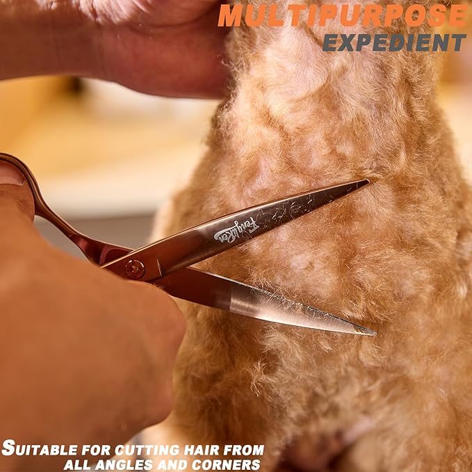 High-end Professional Dog Grooming Scissors Pet Grooming Shears 7 Inches Extremely Very Sharp Made Of Stainless Steel Alloy By Hand For Dog Cat Groomer