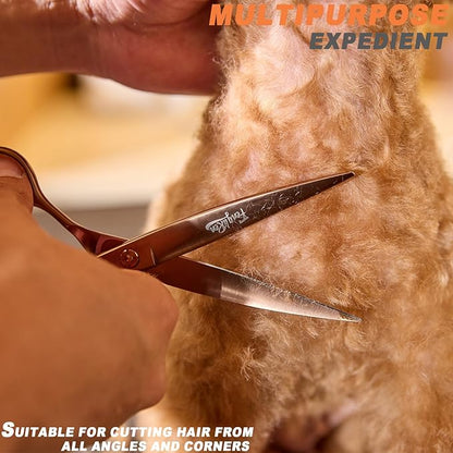 High-end Professional Dog Grooming Scissors Pet Grooming Shears 7 Inches Extremely Very Sharp Made Of Stainless Steel Alloy By Hand For Dog Cat Groomer